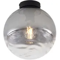 QAZQA Plafonnier design noir avec verre fumé dégradé - Pillon