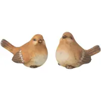 J-Line Oiseau Porcelaine Marron Small 2 Assorti