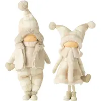 J-Line Garcon + fille hiver coeur resine beige large assortiment de 2