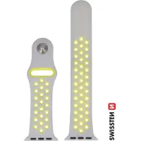 Swissten - Bracelet Sport pour Apple Watch 38-41mm (argent/jaune)