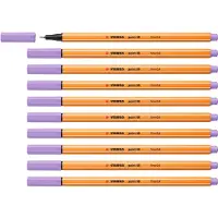 Stabilo Stylo feutre pointe fine point 88 - Lot x 10 stylos feutres - Lilas clair (88/59)