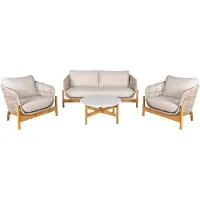 Ebuy24 Terracina ensemble de salon avec coussin extérieur marron,beige.