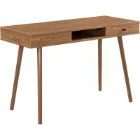 En.casa Bureau "Habo" avec étagère et tiroir, dimensions 75x115x48 cm. Bureau, bureau d'ordinateur, finition imitation noyer