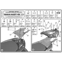 Givi Monokey Yamaha Majesty 400 Top Case Rear Fitting Noir