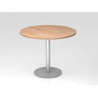 Hjh OFFICE PRO BISTRO F100R S - Système de table de conférence en noyer argenté, Ø 100