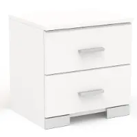 Parisot Table de chevet Gemma 2 tiroirs - blanc