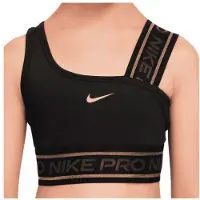 Nike Brassière de sport asymétrique Nike Pro Swoosh pour fille - Noir | Taille M
