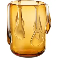 J-Line Vase drippy verre ambre small