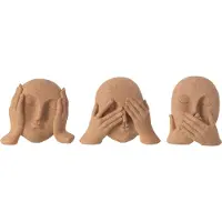J-Line Visage ne rien voir/entendre/se taire terra assortiement de 3