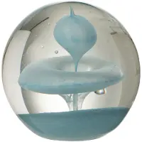 J-Line Presse-papier bulle en verre bleu clair large