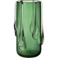 J-Line Vase drippy verre vert large