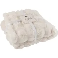 J-Line Plaid wave polyester blanc