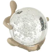 J-Line Figurine boule resine/cristal beige