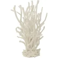 J-Line Decoration bois arbre a the blanc small