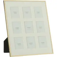 J-Line Cadre photo passe partout bord fn 9 pieces 5x6,5 or argent