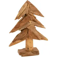 J-Line Arbre morceaux bois teck naturel large