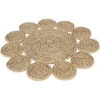 Jline Set de table rond fleur naturel