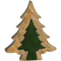 J-Line Sapin puzzle bois vert/naturel large