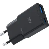 ISY Chargeur 30w Ultra Fin Gan Usb-a/usb-c Noir (iwc-4130)