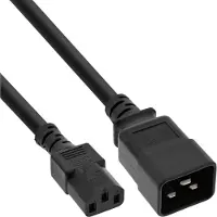 InLine Câble adaptateur réseau (1 m), Câble d'alimentation, Noir