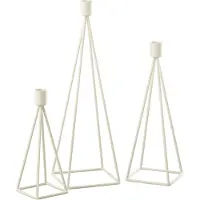 J-Line Set de 3 chandeliers metal blanc