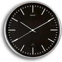 MAUL Horloge murale MAULfly Ø 30.5 x 5 cm radiocommandée aluminium 1 x AA (1.5 V) noir