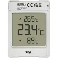 TFA-Dostmann Windoo, Thermomètre + hygromètre, Blanc, Gris