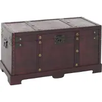 MCW Coffre en bois Antibes aspect antique rond
