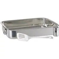 Relaxdays Plat à four 3 pcs., Plat à gratin, Argent
