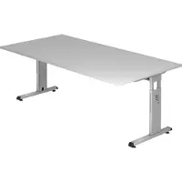 Hjh OFFICE PRO MyTable O Schreibtisch mit Gestell Silber