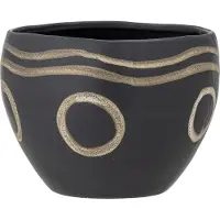 Bloomingville Magnus Pot De Fleurs | Noir | Grès | 82058252