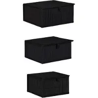 Relaxdays Set de 3 corbeilles de rangement (33 cm, 3x)