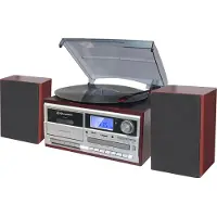 Roadstar Platine Vinyle Vintage Radio Digital PLL, Lecteur CD-MP3 Cassette, Bluetooth USB, , Bois, , HIF-8892EBT