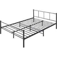 En.casa Lit métallique avec matelas 'Laos' 140x200 cm noir