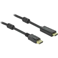 DeLOCK DisplayPort — HDMI (Typ A) (5 m), Câble vidéo, Noir