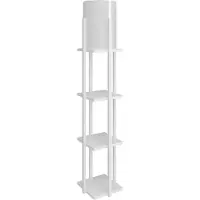 Opviq , Nora SMK, lampadaires, blanc, en MDF, 21 x 21 x 135 cm