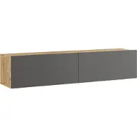 En.casa Table TV 'Lapinlahti' 140 x 31,5 x 29,5 cm chêne rustique / anthracite