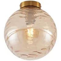 QAZQA Plafonnier design laiton avec verre dégradé ambré - Pillon
