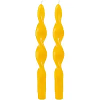 J-Line Boite 2 bougies torsade jaune-3h