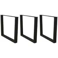 vidaXL Pieds de table de salle à manger en V 3 pièces noir 100x(72-73,3) cm acier