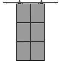 vidaXL Porte coulissante avec ferrure noire 102,5x205 cm verre trempé