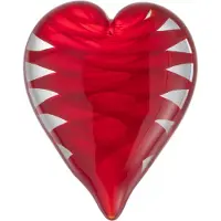 J-Line Presse papier coeur couche verre rouge