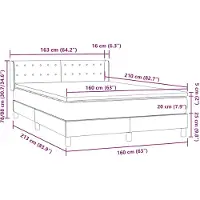 vidaXL Lit boxspring avec matelas gris clair 160x210 cm velours