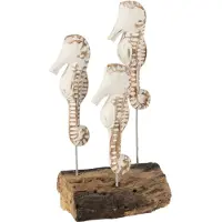 J-Line Hippocampe 3 Sur pied Bois Albasia Blanc/Naturel