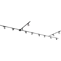 QAZQA Système d'éclairage sur rail moderne avec 12 spots noirs monophasés - Magnetic Lance