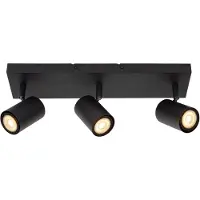 Lucide Lampe de plafond Amigo Noir à 3 lumières