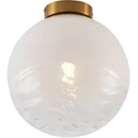 QAZQA Plafonnier design laiton avec verre dégradé blanc - Pillon