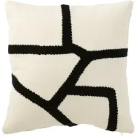 J-Line Coussin ligne textile blanc/noir