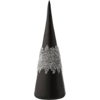 J-Line Cone glace diamant lignes verre mat noir small