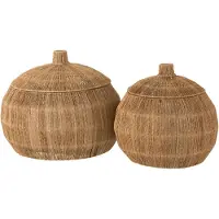 J-Line Set 2 paniers dantya arrondis jute naturel